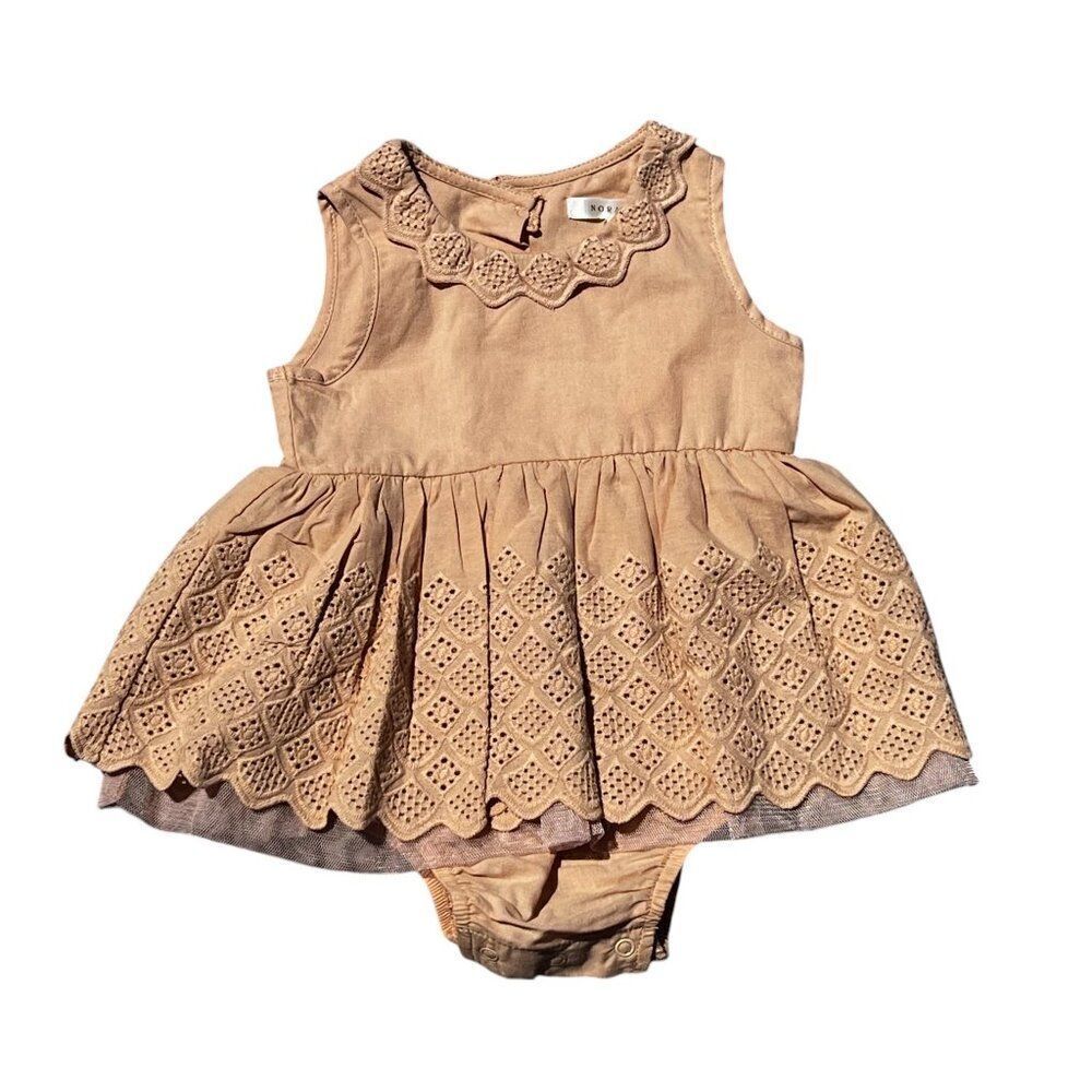NWT! Noralee Georgia Romper Dress in Antique Size 3M - Picture 2 of 5